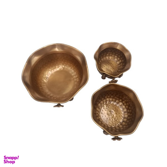 شکلات خوری برنجی مدل چکشی کد 7132-3 مجموعه 3 عددی