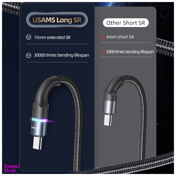 کابل دیتا USB Type-C یوسمز مدل US-SJ537 طول 1.2 متر