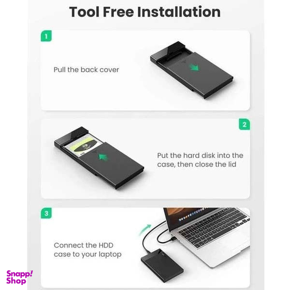 باکس هارد 2.5 اینچ Type-C 3.1 gen2 یوگرین US221