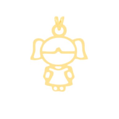 آویز گردنبند طلا 18 عیار دخترانه طرح دختر کد Nk95