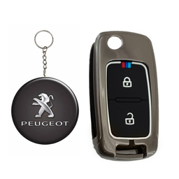 کاور سوئیچ خودرو کالانیکس مدل COV-PARS-10398 طرح فلزی به همراه جاسوئیچی مناسب پژو پارس