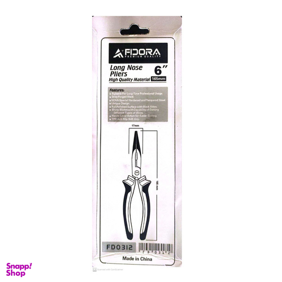 انبر دم باریک فیدورا مدل 165MM کد FD0312 سایز 6 اینچ