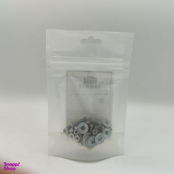 پیچ و مهره و واشر هامر مدل استوانه کد M4-20mm بسته 75 عددی