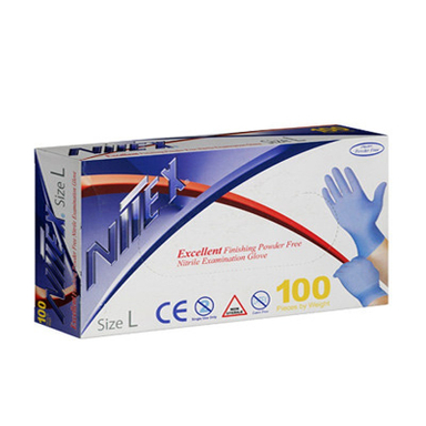 دستکش یک بار مصرف نیتریل مدل Nitex سایز L بسته 100 عددی