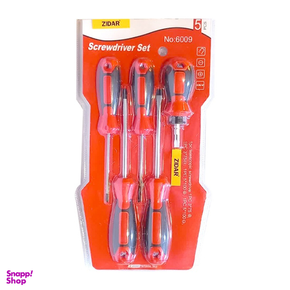 مجموعه پیچ گوشتی زیدار کد 2030015 بسته 5 عددی