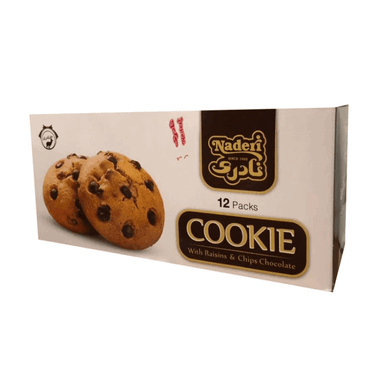 شیرینی کوکی با چیپس شکلات نادری وزن 40 گرم بسته 12 عددی
