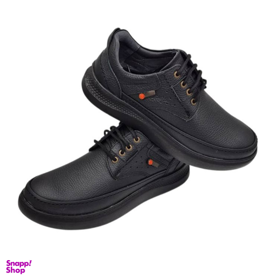 کفش طبی مردانه چرم ریباری مدل C1 رنگ مشکی