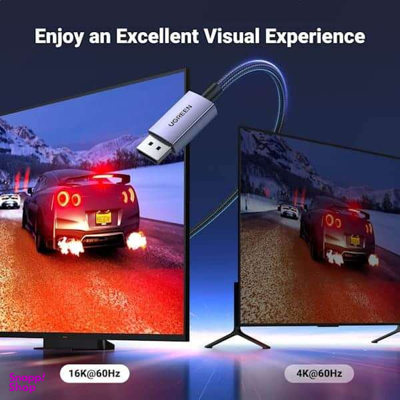 کابل DisplayPort 2.1 Male یوگرین مدل DP118 کد 15384 طول 2 متر