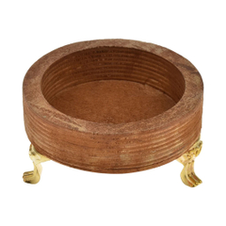 سینی چوبی مدل پایه دار طرح گرد مجموعه 5 عددی