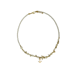 گردنبند طلا 18 عیار زنانه پانسی طرح لنگر کد Nem10