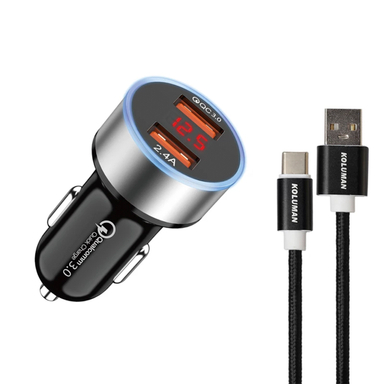 شارژر فندکی کلومن مدل KC-C06 به همراه کابل USB-C