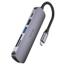 هاب USB هوکو مدل HB28 6IN1 به همراه کابل Type-C