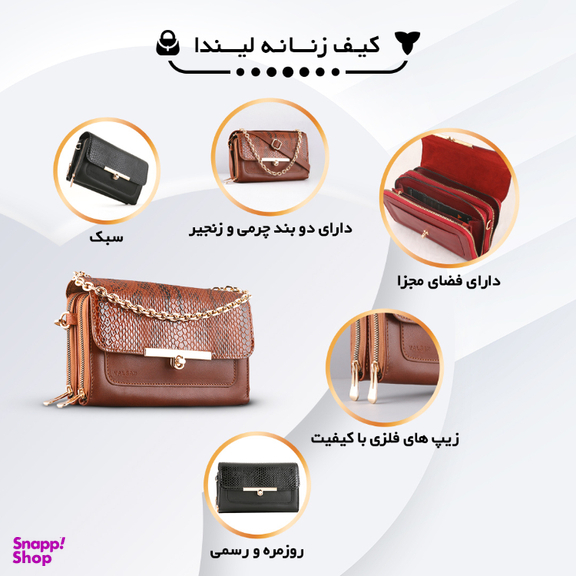 ست کیف و کفش زنانه چرم یلسان مدل Liinda کد TARA-MRV-912-ZRK