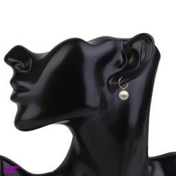 گوشواره طلا 18 عیار زنانه دلوکس مدل حلقه ای مرواریدی کد D28