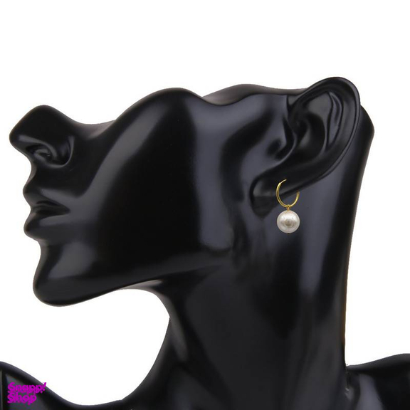 گوشواره طلا 18 عیار زنانه دلوکس مدل حلقه ای مرواریدی کد D28