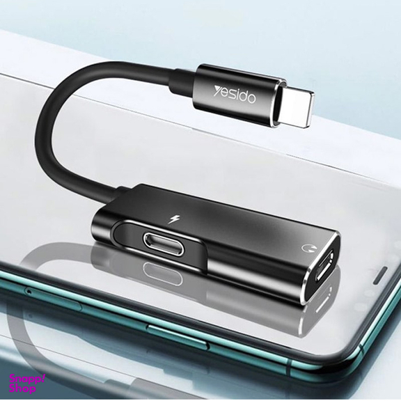 مبدل Aux Lightning یسیدو مدل YAU12 با قابلیت شارژ