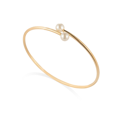 بنگل طلا 18 عیار زنانه میلی گالری طرح مروارید کد MT1825