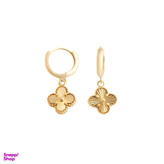 گوشواره طلا 18 عیار زنانه مدوپد طرح ناب مدل گل ونکلیف کد NAE000696