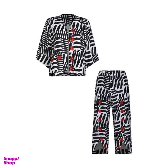 ست کت و شلوار زنانه کلوتو مدل ROSE BW SET