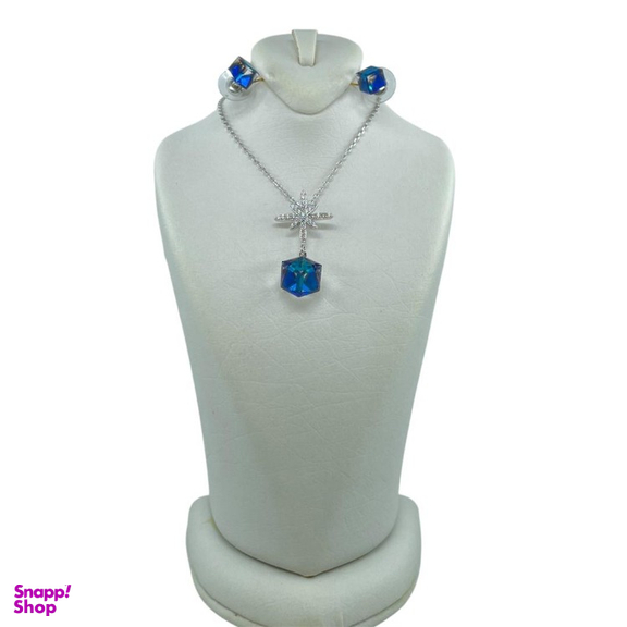 نیم ست زنانه سواروسکی کد 0235 رنگ آبی