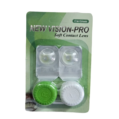لنز چشم پرو نیو ویژن رنگ سبز روشن وسط عسلی شماره 23 به همراه جالنزی
