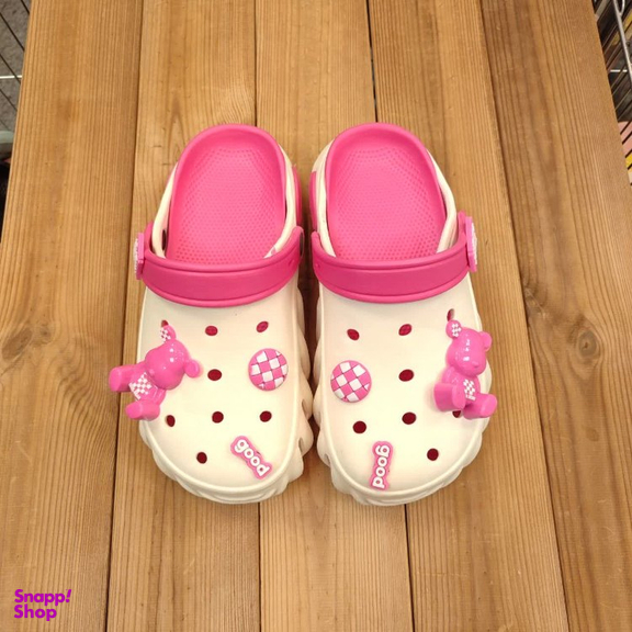 صندل کراکس دخترانه زیتون کد 133624 مدل فلای رنگ سرخابی