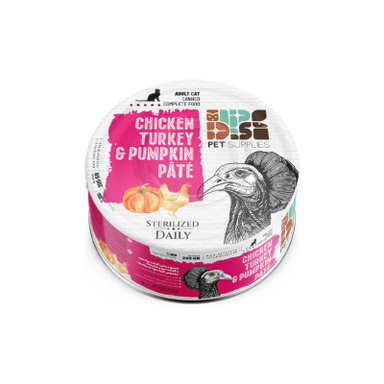 کنسرو غذای گربه بالغ دی پی اس مدل پته طعم مرغ و بوقلمون و کدو وزن 200 گرم
