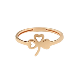 انگشتر طلا 18 عیار زنانه طلاجات مدل مینیمال شبدر سه برگ سایز 50