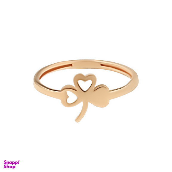 انگشتر طلا 18 عیار زنانه طلاجات مدل مینیمال شبدر سه برگ سایز 50