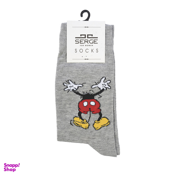 جوراب ساق بلند زنانه سرژه مدل 255159 رنگ طوسی