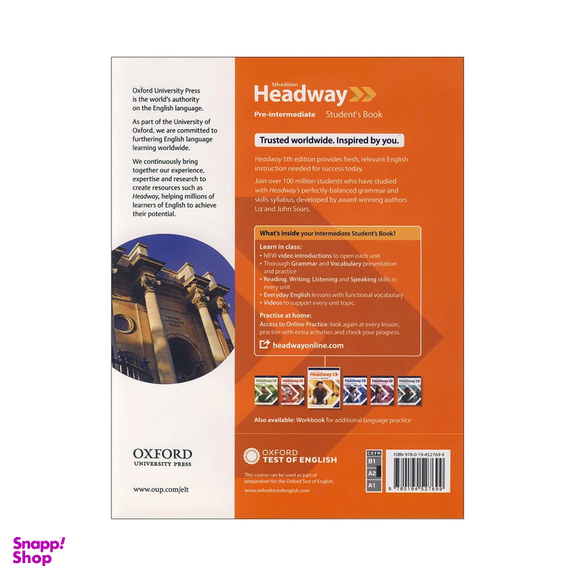 کتاب Headway Pre Intermediate 5th Edition اثر John And Liz Soars And Paul Hancock نشر آکسفورد