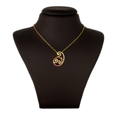 گردنبند طلا 18 عیار زنانه جواهری سون طرح انار و بته جقه کد 2352