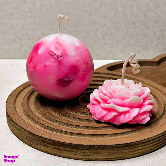 شمع مدل گوی و گل کد 132 مجموعه 2 عددی