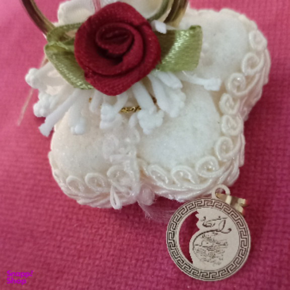 آویز گردنبند طلا 18 عیار زنانه مدل وان یکاد طرح خطاطی و دایره