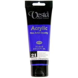 رنگ اکرلیک وستا شماره 21 رنگ آبی حجم 75 میلی لیتر