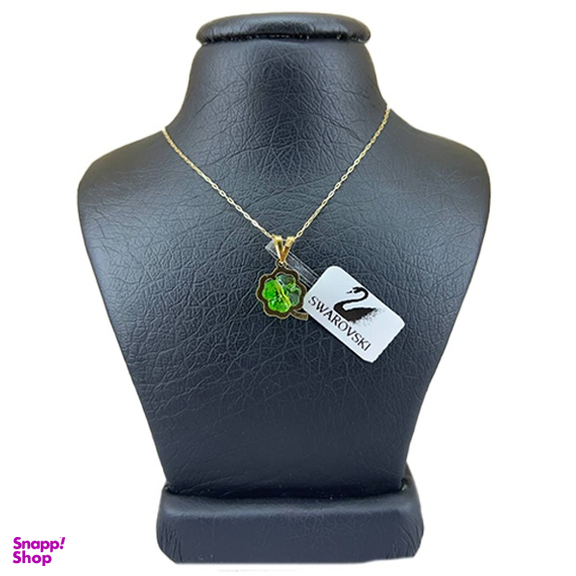 گردنبند طلا 18 عیار زنانه سواروسکی مدل برگ ظریف کد 45896