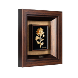 تابلو ورق طلا الون طرح گل داوودی