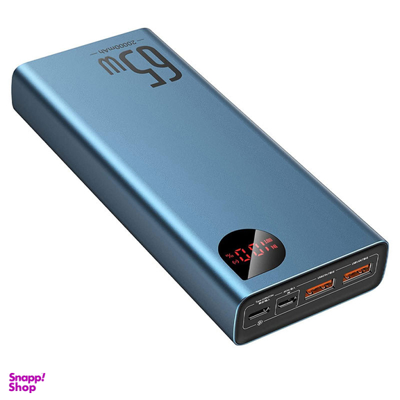 پاوربانک 65 وات بیسوس مدل B08TH ظرفیت 20000 میلی آمپر ساعت به همراه کابل USB-C به USB-A