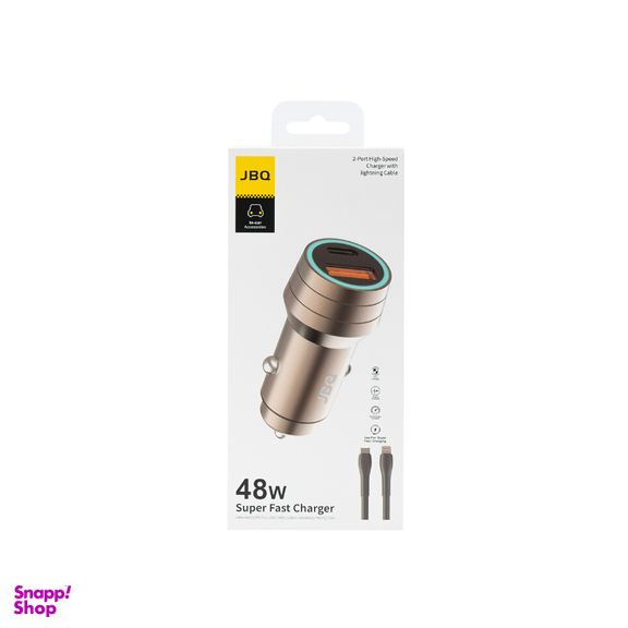 شارژر فندکی 48 وات جی بی کیو مدل CC-420 به همراه کابل لایتنینگ