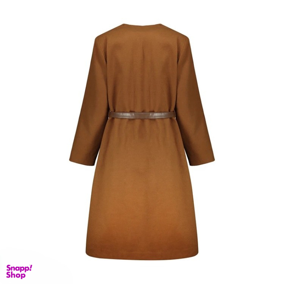 پالتو زنانه گره استایل مدل ناردونه مزین به هنر کچه رنگ شتری