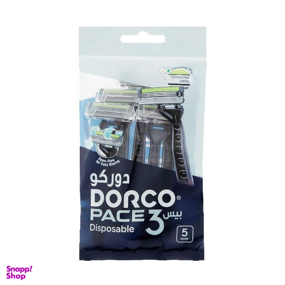 خودتراش سه لبه دورکو مدل Pace 3 Disposable بسته 5 عددی