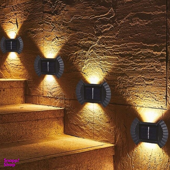 چراغ دیواری خورشیدی مدل دوطرفه پازلی بسته 6 عددی