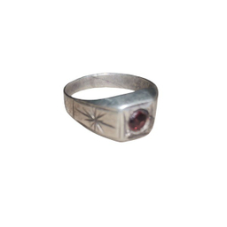 انگشتر نقره زنانه مدل یاقوت گارنت سرخ