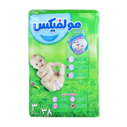 پوشک بچه مولفیکس سایز 3 بسته 38 عددی