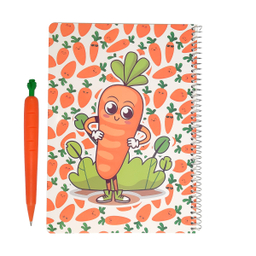 دفتر مشق 100 برگ تیج سان طرح هویج به همراه مداد نوکی