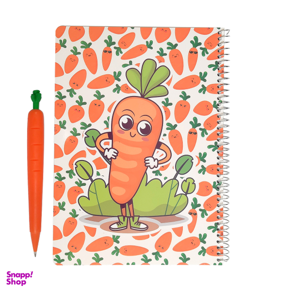 دفتر مشق 100 برگ تیج سان طرح هویج به همراه مداد نوکی