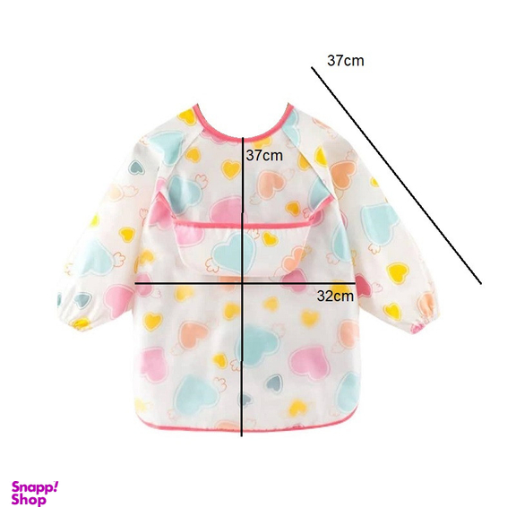 پیش بند نوزادی مدل آستین دار کاسه دار 001