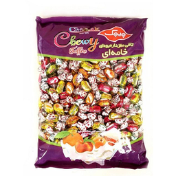 تافی مغزدار میوه ای خامه ای چیچک وزن 900 گرم