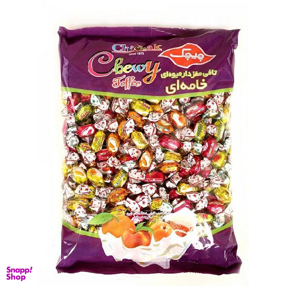 تافی مغزدار میوه ای خامه ای چیچک وزن 900 گرم