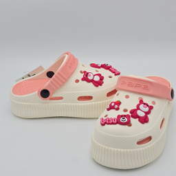 صندل بچگانه پاپا مدل کراکس کد 5863 رنگ کرم قرمز